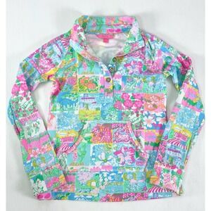 Lilly Pulitzer State Of Mind Anniversary Popover Skipper Gold Buttons Women's XS